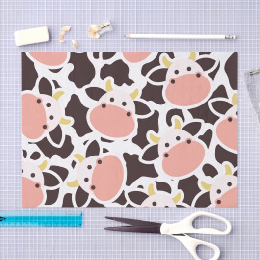 Niedliches Kuhmuster Seidenpapier (Handwerk)