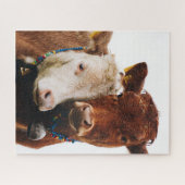 Niedliches Kuhpaar Puzzle (Horizontal)