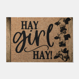 Niedliches Kuhschild, Hay Girl Hay Bauernhof Fußmatte