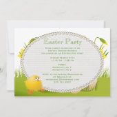 Niedliches Küken-, Ei-u. Narzissen-Ostern-Party Einladung (Rückseite)