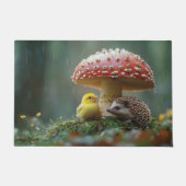 Niedliches Küken und Igel, das sich unter einem Pi Fußmatte (Vorderseite)