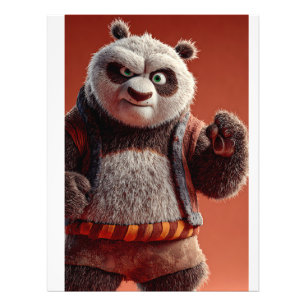 Niedliches Kung-Fu-Panda-Wandkunst-Set aus 3 Teile Fotodruck