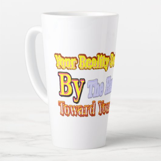 Niedliches Kunstdesign über "Ihre Realität". Kaufe Milchtasse (Linke Ecke)