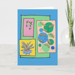 Niedliches Kunstdoodle von drei Pflanze, Ihre Wort Karte