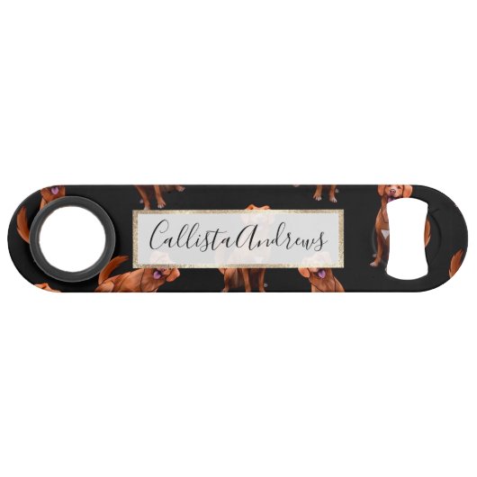 Niedliches Künstlerisches Golden Retriever Hundemu Speed Flaschenöffner (Vorderseite (Horizontal))