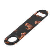 Niedliches Künstlerisches Golden Retriever Hundemu Speed Flaschenöffner (Rückseite Schrägansicht)