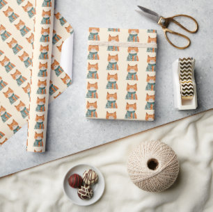 Niedliches künstlerisches Katzenmuster Geschenkpapier