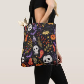Niedliches Kürbis- und Schädelmuster Tasche (Von Nahem)