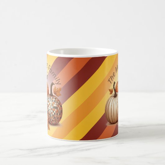 Niedliches Kürbisgeflecht personalisiertes Muster Kaffeetasse (Mittel)