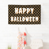 Niedliches Kürbisgeflecht Schwarz Orange Weißer Te Banner (Insitu)