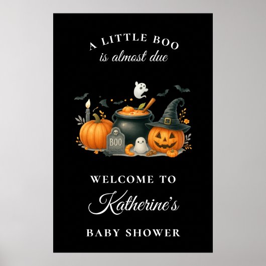 Niedliches Kürbisgeschlecht, neutrale Halloween-Ki Poster (Vorne)