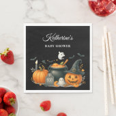 Niedliches Kürbisgeschlecht, neutrale Halloween-Ki Serviette (Beispiel)
