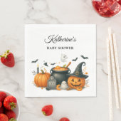 Niedliches Kürbisgeschlecht, neutrale Halloween-Ki Serviette (Beispiel)