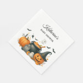Niedliches Kürbisgeschlecht, neutrale Halloween-Ki Serviette (Ecke)