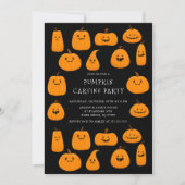 Niedliches Kürbiskartenträger Halloween Einladung (Vorderseite)