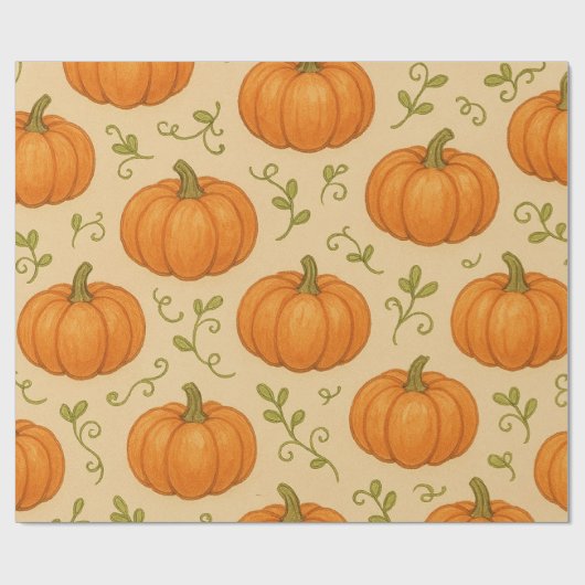 Niedliches Kürbismuster - Wrapping Paper - Hallowe Geschenkpapier (Flach)