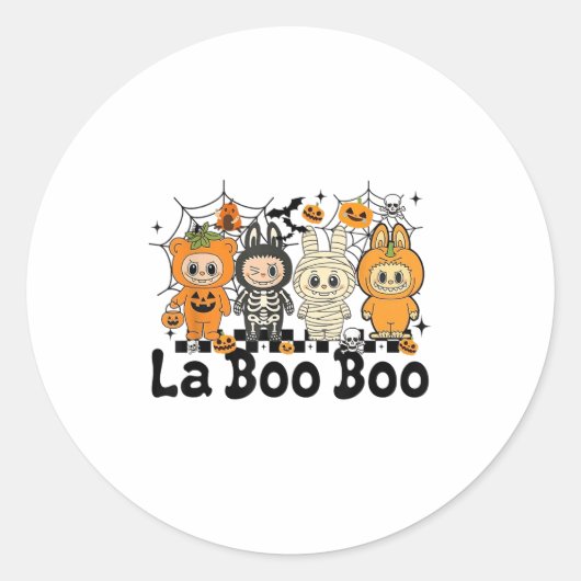 Niedliches Laboo-Boo-Ghost-Halloween für Erwachsen Runder Aufkleber (Vorderseite)