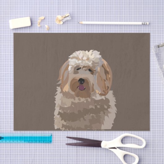 Niedliches Labradoodle Goldendoodle Poodle Dog Seidenpapier (Handwerk)