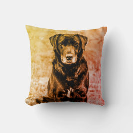 Niedliches Labrador Black Doppy-Welpen Kissen