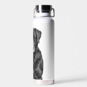 Niedliches Labrador Black Doppy-Welpen Trinkflasche (Rückseite)