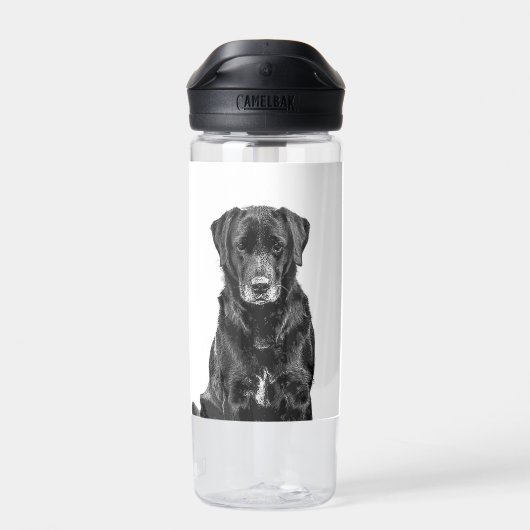 Niedliches Labrador Black Doppy-Welpen Trinkflasche (Rückseite)