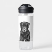 Niedliches Labrador Black Doppy-Welpen Trinkflasche (Vorderseite)