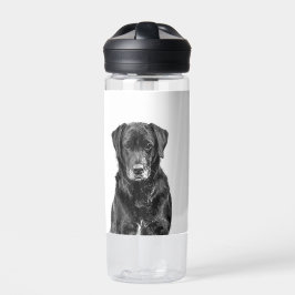 Niedliches Labrador Black Doppy-Welpen Trinkflasche