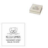 Niedliches Labrador Retriever Peeking Address 2 Gummistempel (Stempel)
