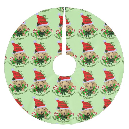 Niedliches Labrador Retriever Polyester Weihnachtsbaumdecke (Vorderseite)