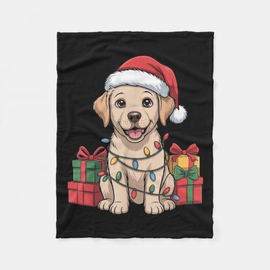 Niedliches Labrador Weihnachtsdesign Funny Labrado Fleecedecke (Vorderseite)
