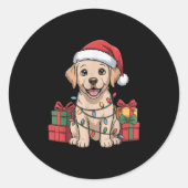Niedliches Labrador Weihnachtsdesign Funny Labrado Runder Aufkleber (Vorderseite)