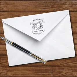 Niedliches Labrador, Welpe, Blume, Rücksendeadress Permastempel