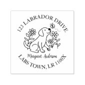 Niedliches Labrador, Welpe, Blume, Rücksendeadress Permastempel (Design)