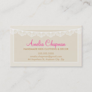 NIEDLICHES LACE BUNTING elegantes, elegantes creme Visitenkarte
