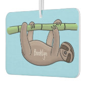 Niedliches Lächeln auf Bambus-Cartoon-Illustration Autolufterfrischer (Links)