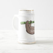 Niedliches Lächeln auf Bambus-Cartoon-Illustration Bierglas (Vorderseite Links)