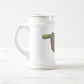 Niedliches Lächeln auf Bambus-Cartoon-Illustration Bierglas (Links)