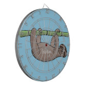 Niedliches Lächeln auf Bambus-Cartoon-Illustration Dartscheibe (Vorderseite Links)