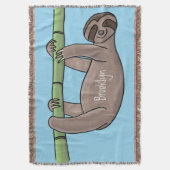 Niedliches Lächeln auf Bambus-Cartoon-Illustration Decke (Vorderseite Vertikal)