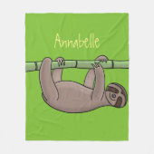 Niedliches Lächeln auf Bambus-Cartoon-Illustration Fleecedecke (Vorderseite)