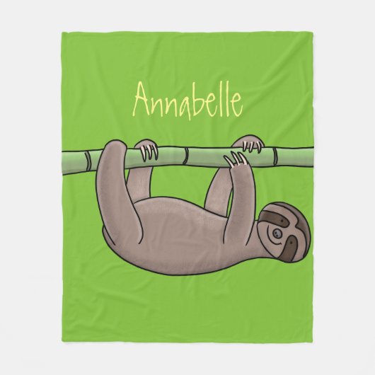 Niedliches Lächeln auf Bambus-Cartoon-Illustration Fleecedecke (Vorderseite)