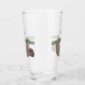 Niedliches Lächeln auf Bambus-Cartoon-Illustration Glas (Links)