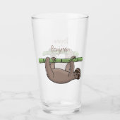 Niedliches Lächeln auf Bambus-Cartoon-Illustration Glas (Vorderseite)