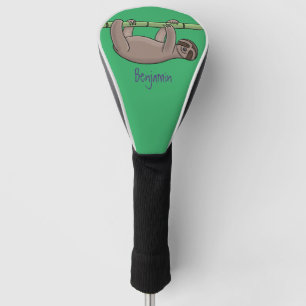 Niedliches Lächeln auf Bambus-Cartoon-Illustration Golf Headcover