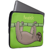 Niedliches Lächeln auf Bambus-Cartoon-Illustration Laptopschutzhülle (Vorne Rechts)