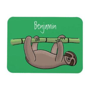 Niedliches Lächeln auf Bambus-Cartoon-Illustration Magnet