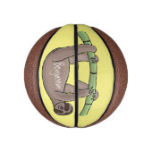 Niedliches Lächeln auf Bambus-Cartoon-Illustration Mini Basketball (Vertikal)