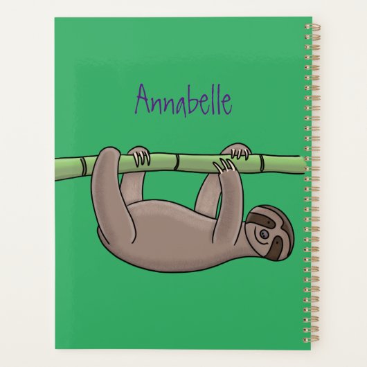 Niedliches Lächeln auf Bambus-Cartoon-Illustration Planer (Rückseite)