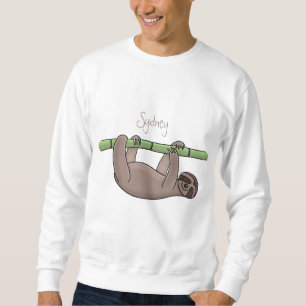 Niedliches Lächeln auf Bambus-Cartoon-Illustration Sweatshirt