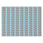 Niedliches Lächeln auf Bambus-Cartoon-Illustration Tischdecke (Vorderseite (Horizontal))